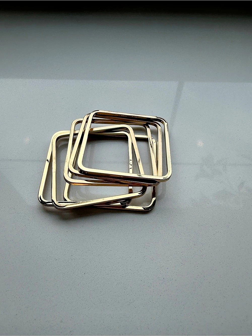 Zara Gold-Tone Rectangular Belt Buckle Set - Picture 2 of 3